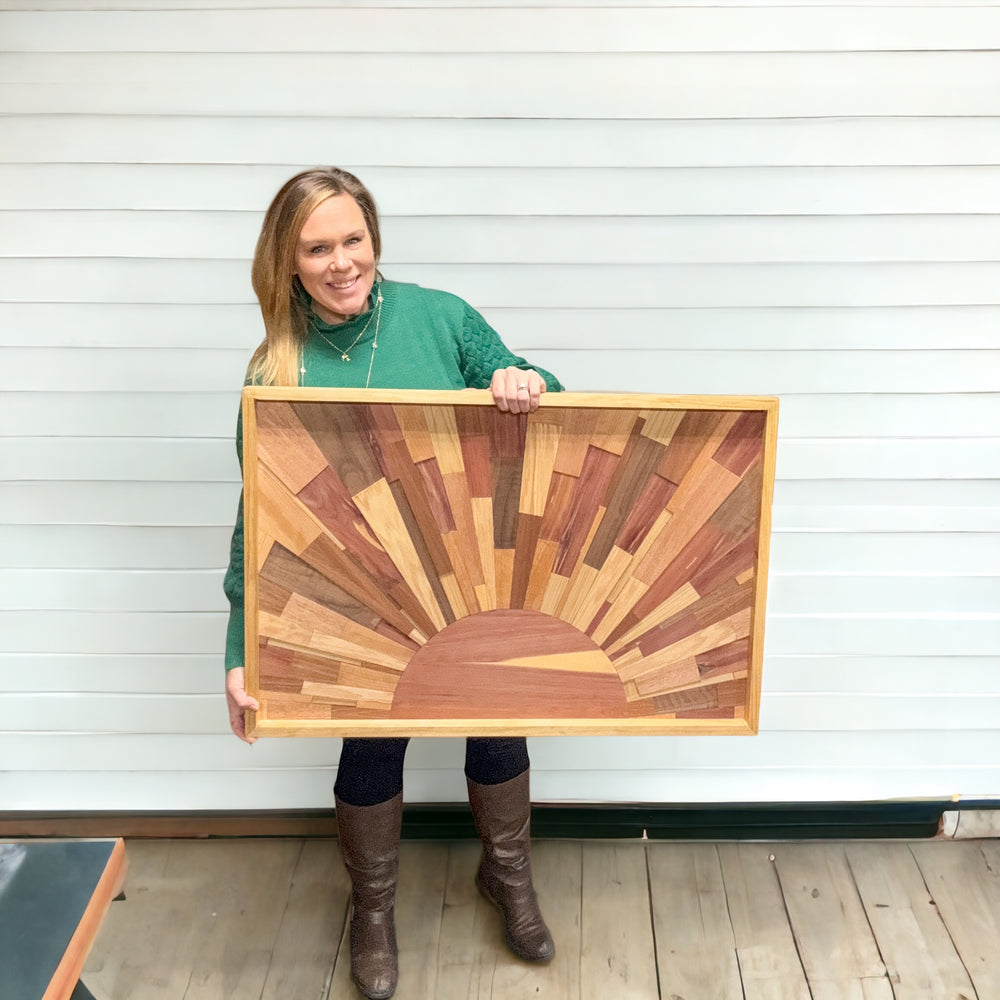 "A New Day" Sunrise Marquetry Sign