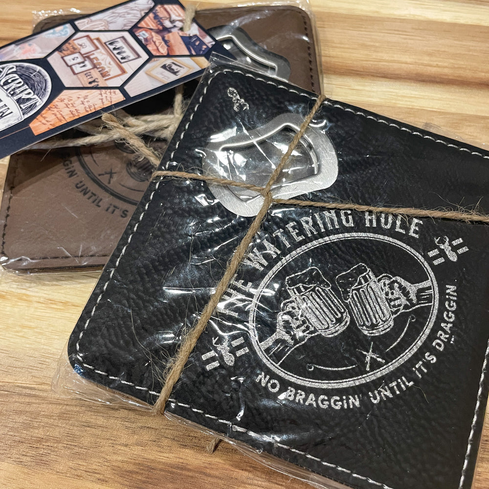 Leather Bottle Opener Coaster Sets