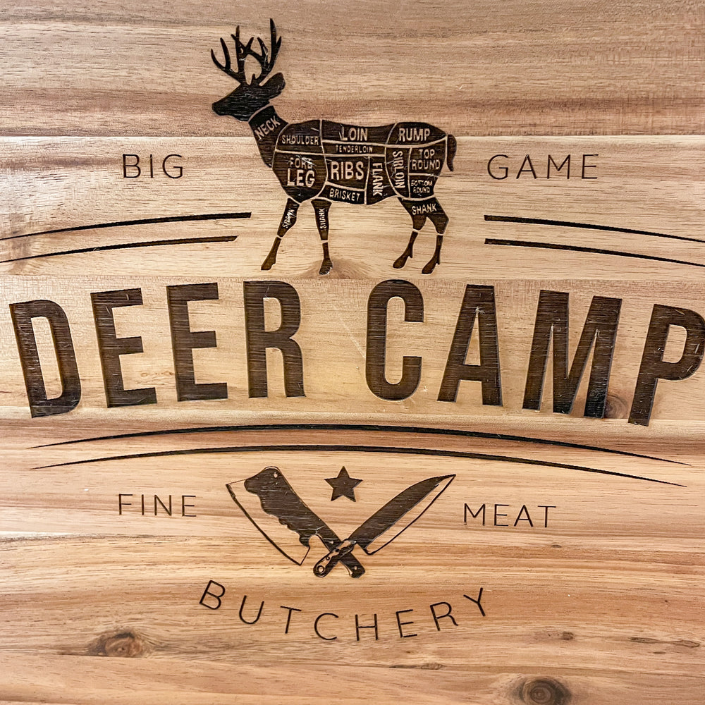 "Deer Camp" Engraved Butcher Block