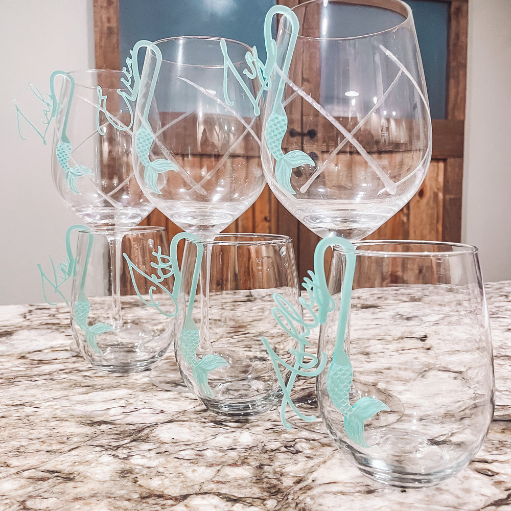 Mermaid Themed Name Drink Tags