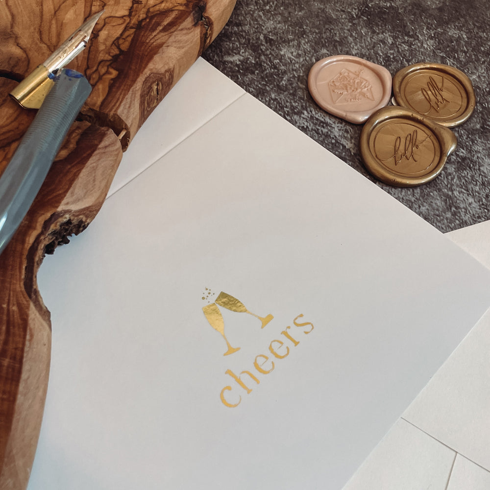 "Cheers" Blank Note Card Kit