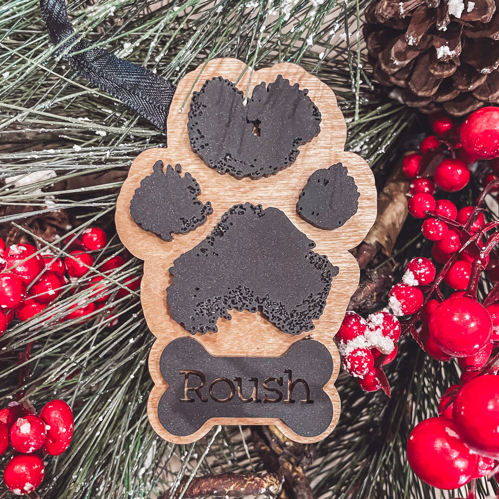 3D Paw Print Replica Ornament