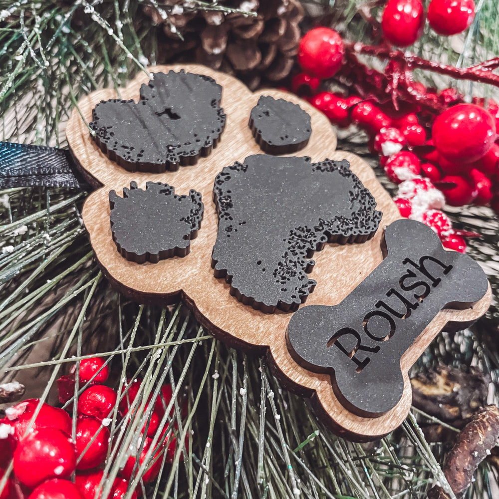 3D Paw Print Replica Ornament