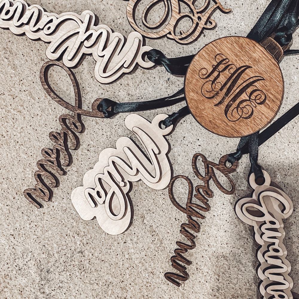 Monogram Ornament, Stocking, Basket or Gift Tag