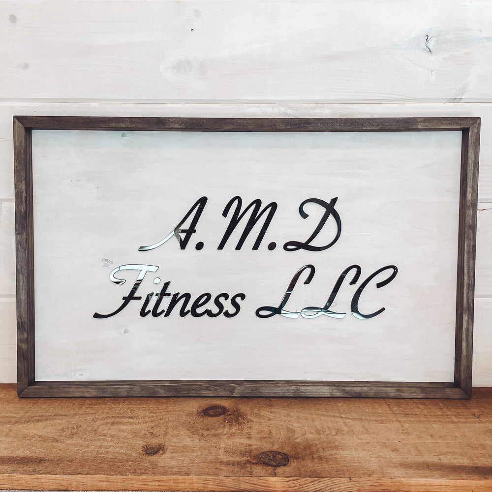 Wood Framed Sign with Family/Business Name