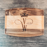 Monogrammed Multi-Wood Species Cutting Board