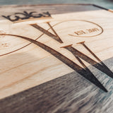 Monogrammed Multi-Wood Species Cutting Board