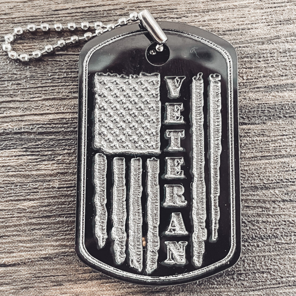 Dog Tag Veteran Keychain