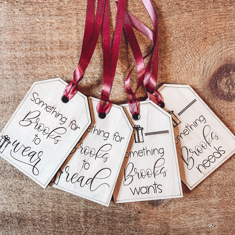 Personalized Want - Read - Wear - Need Gift Tags