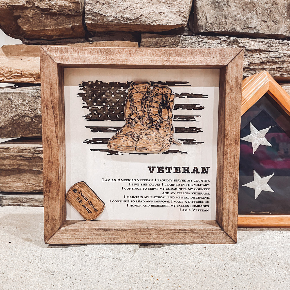 U.S. Veteran Box Framed Sign