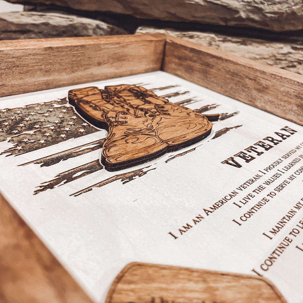 U.S. Veteran Box Framed Sign