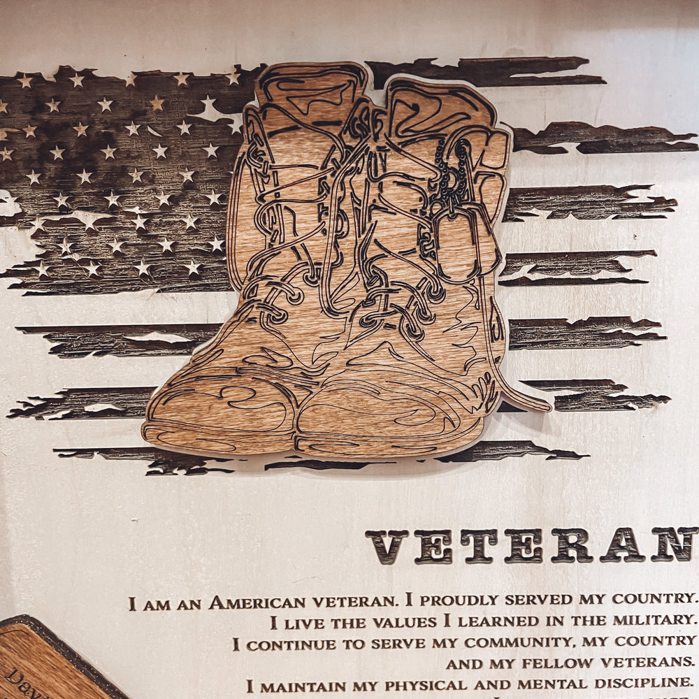 U.S. Veteran Box Framed Sign