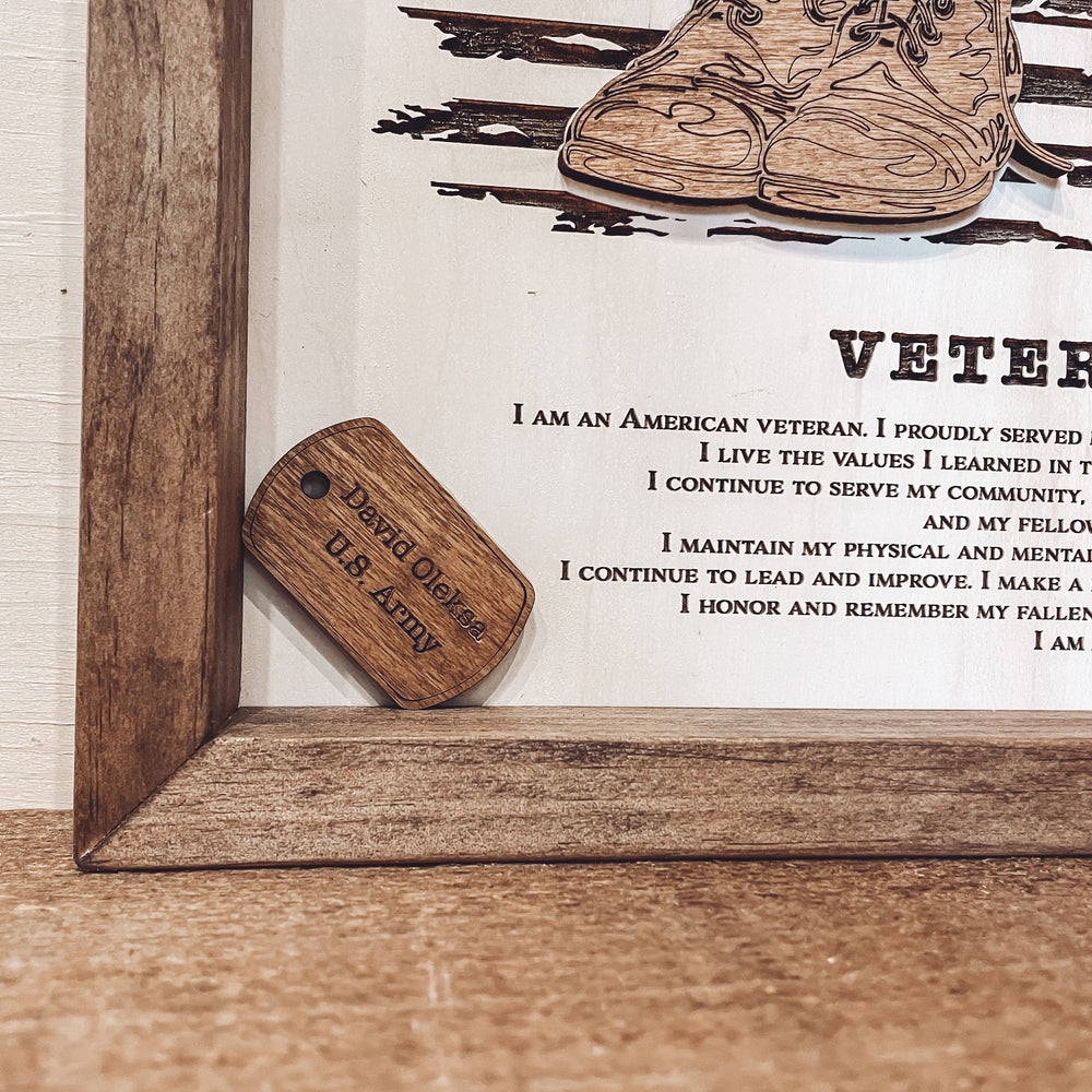 U.S. Veteran Box Framed Sign