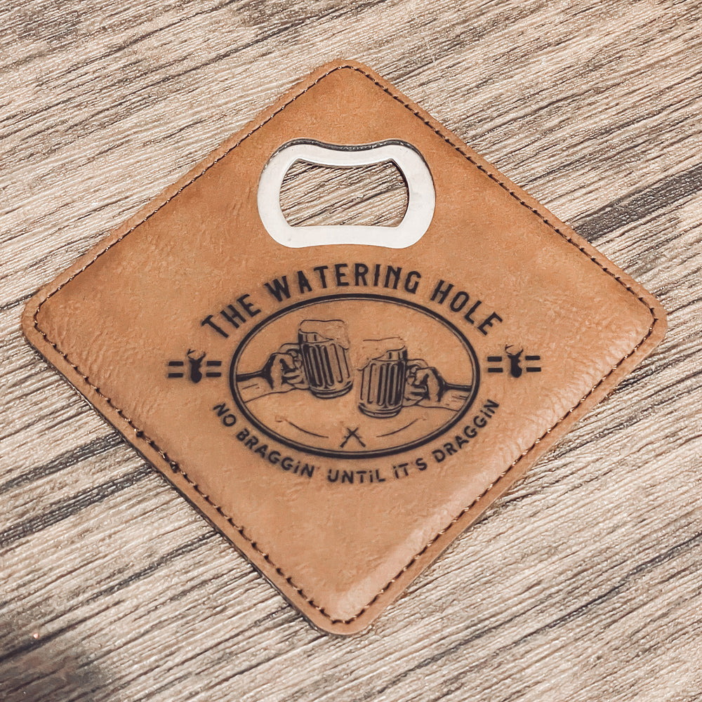 Leather Bottle Opener Coaster Sets