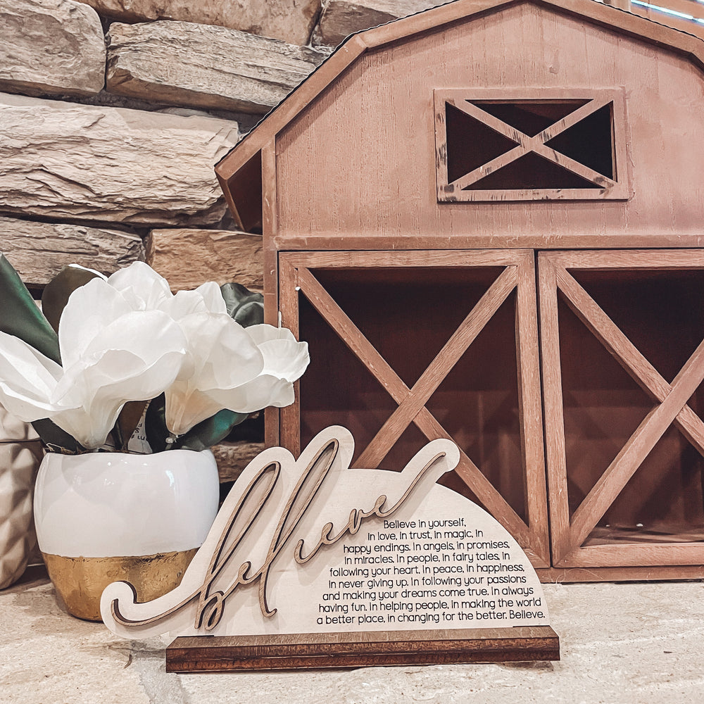 "Believe" Desk/Shelf Sitter