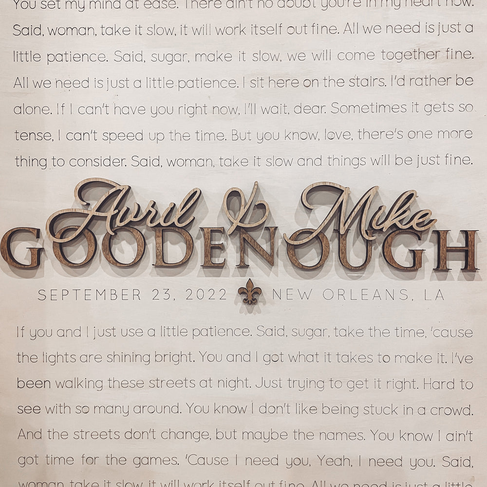 Wedding Song Lyrics | Anniversary Gift Box-Framed Sign