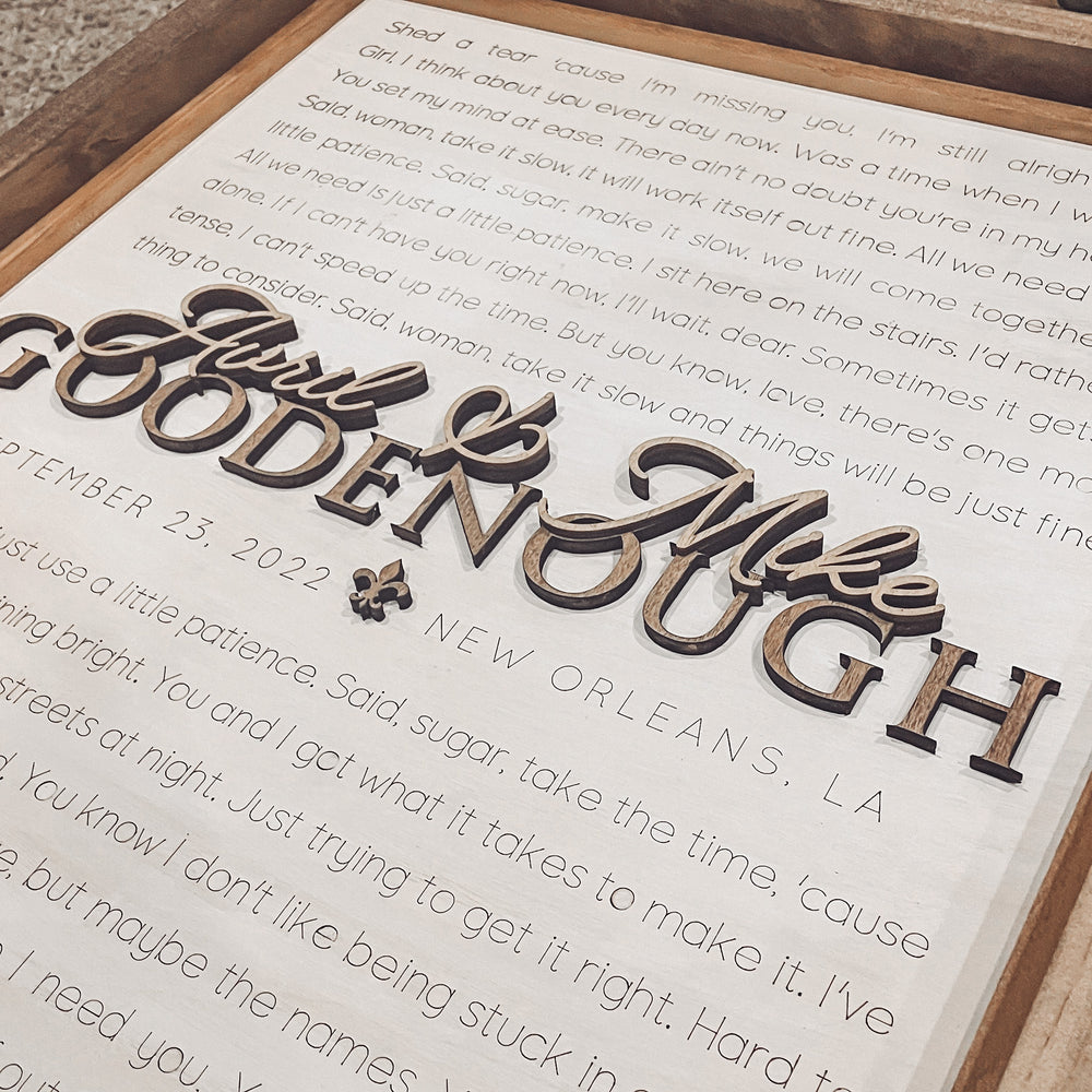 Wedding Song Lyrics | Anniversary Gift Box-Framed Sign