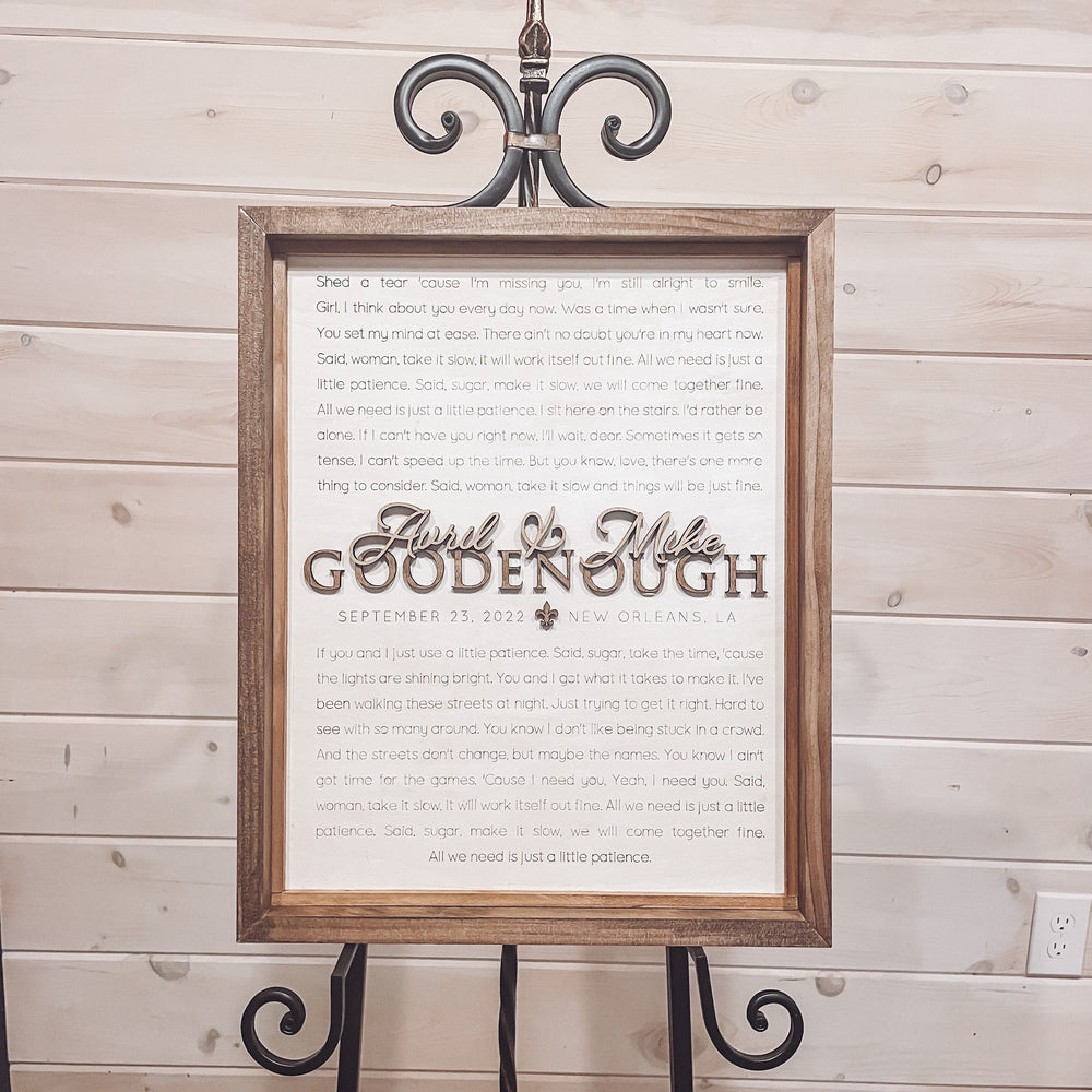 Wedding Song Lyrics | Anniversary Gift Box-Framed Sign