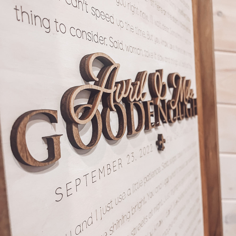 Wedding Song Lyrics | Anniversary Gift Box-Framed Sign