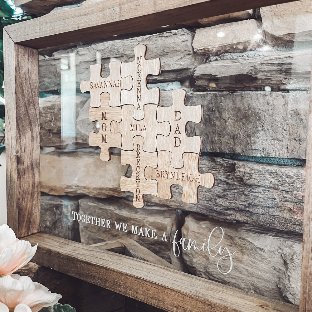 Framed Family Puzzle Decor