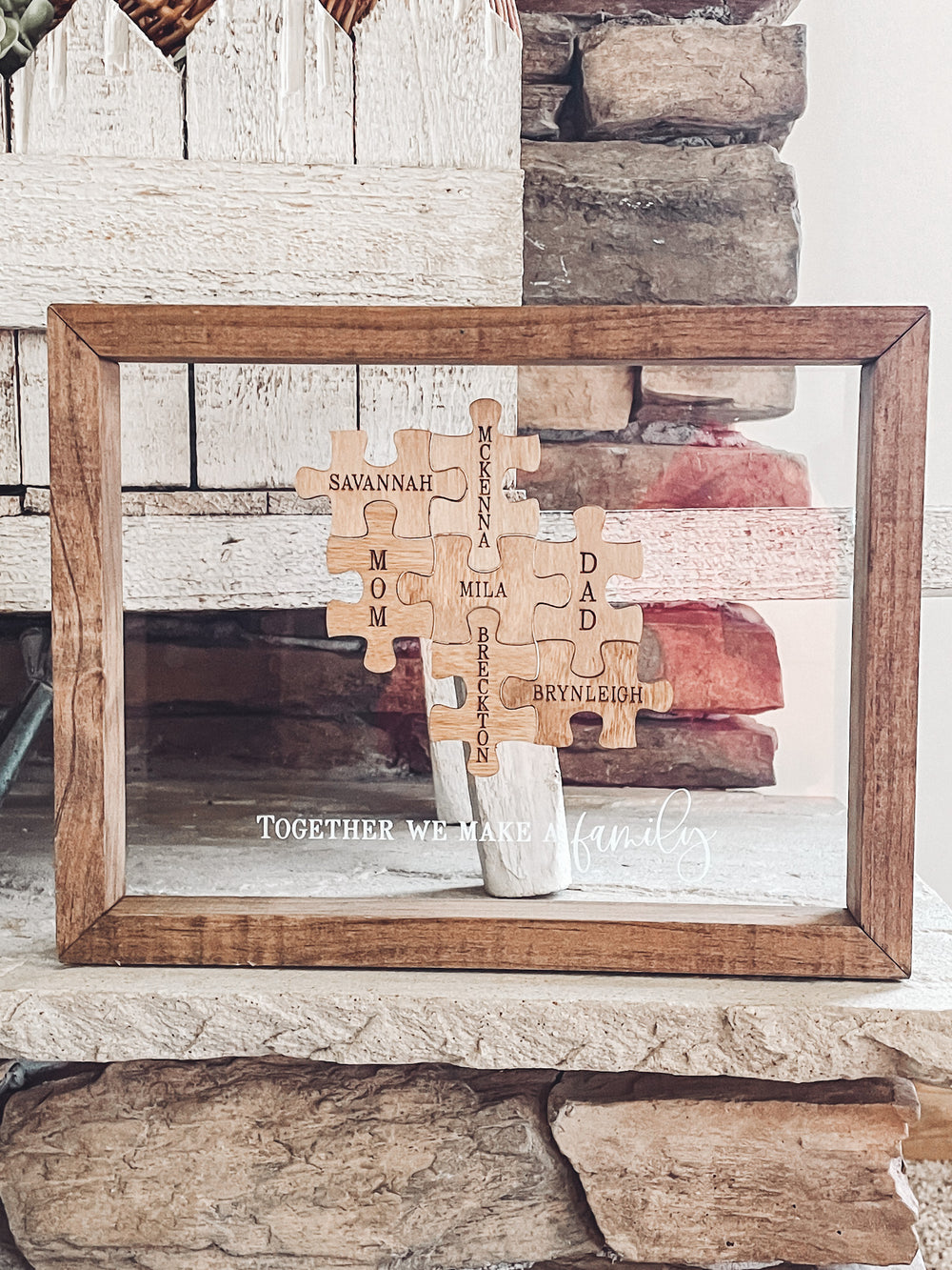 Framed Family Puzzle Decor