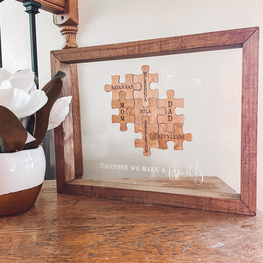 Framed Family Puzzle Decor