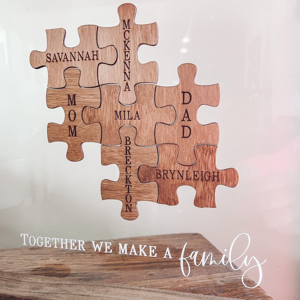 Framed Family Puzzle Decor