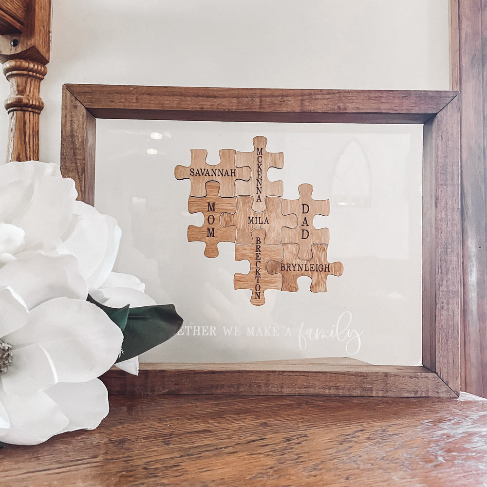 Framed Family Puzzle Decor