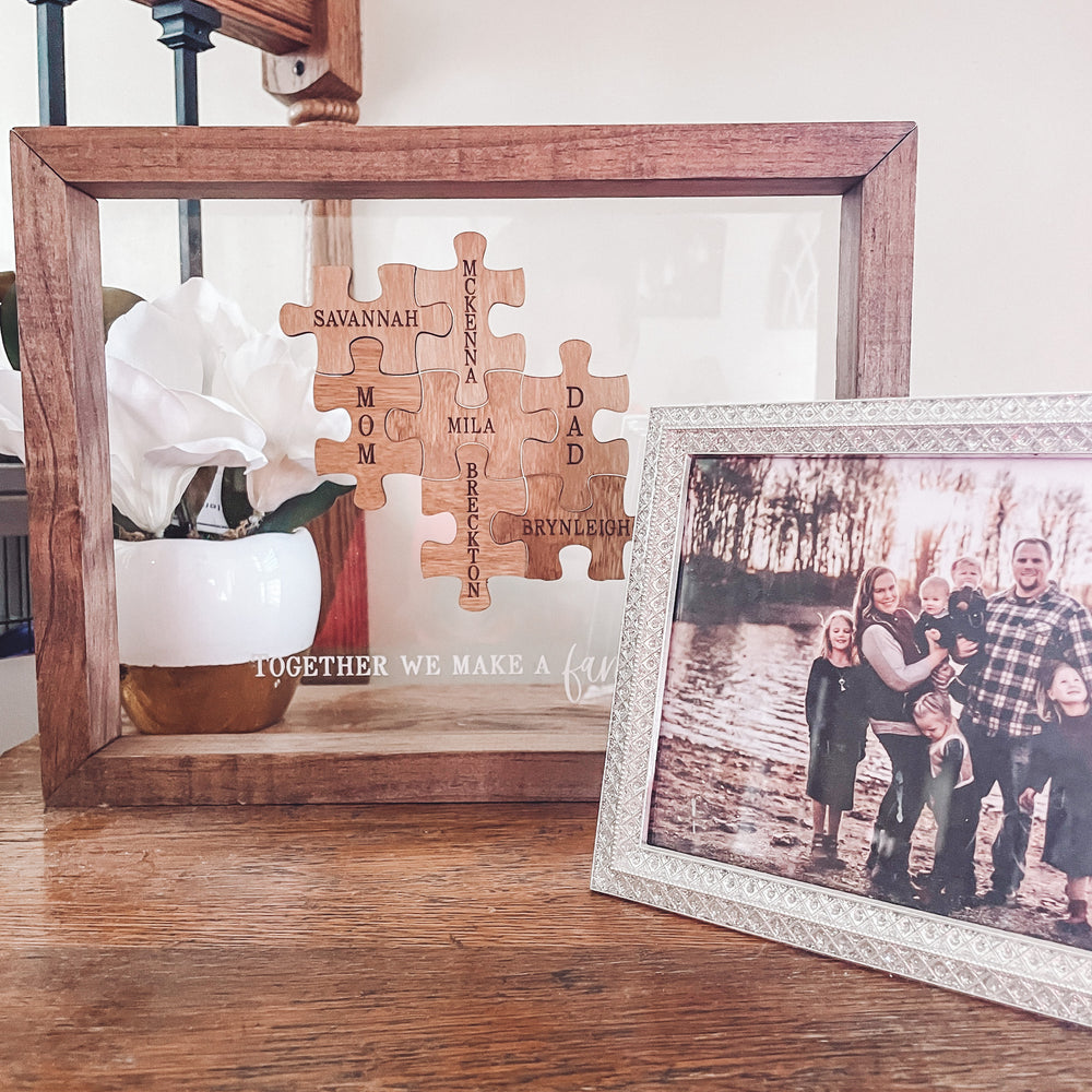 Framed Family Puzzle Decor