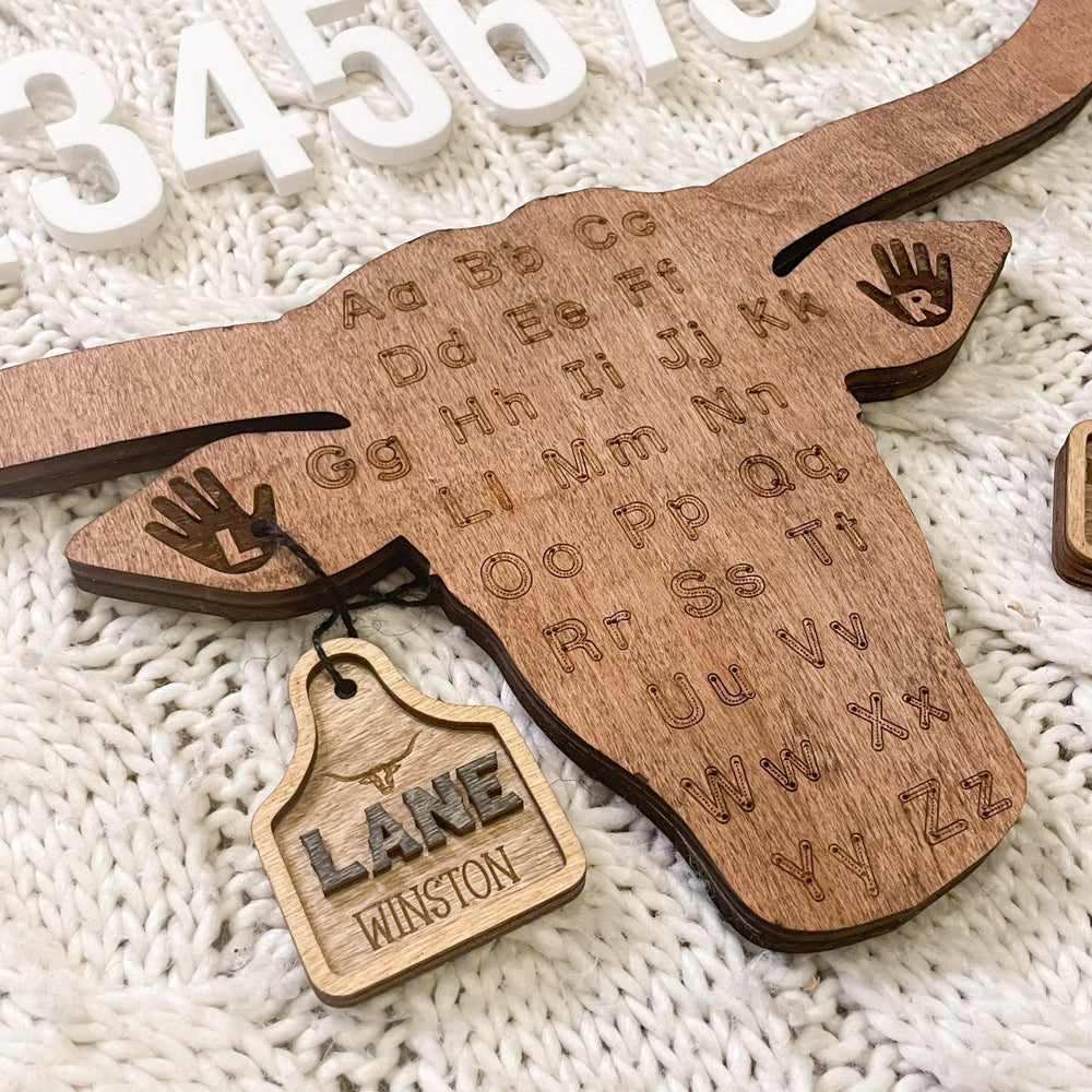 4-in-1 Baby Milestone Set - Longhorn/Cow – Script and Grain