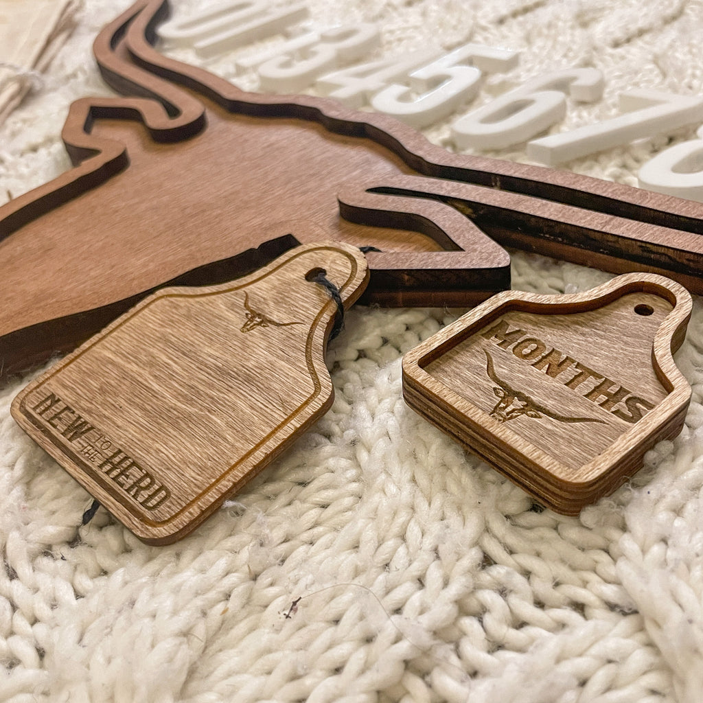 4-in-1 Baby Milestone Set - Longhorn/Cow – Script and Grain