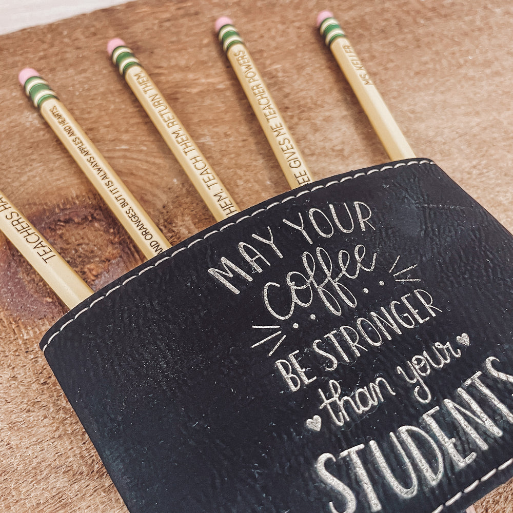 Leather Engraved Coffee Sleeve