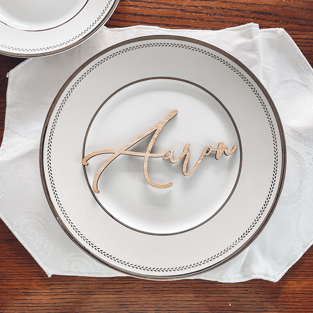 Single Word or Name Cut Out Place Settings