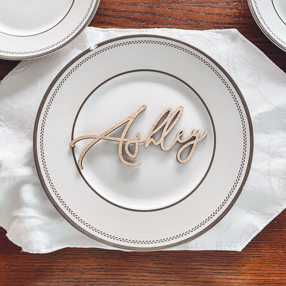 Single Word or Name Cut Out Place Settings