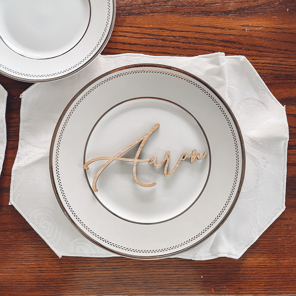 Single Word or Name Cut Out Place Settings