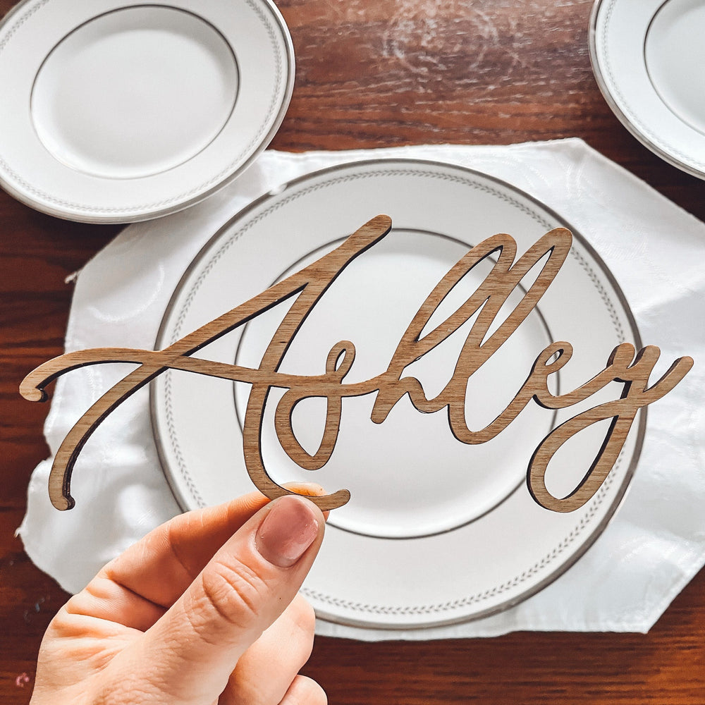 Single Word or Name Cut Out Place Settings