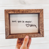 Farmhouse Style Engraved Handwriting Sign