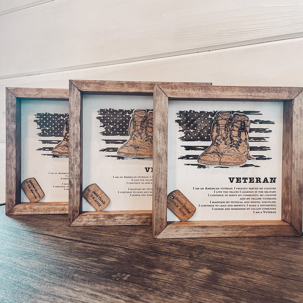U.S. Veteran Box Framed Sign