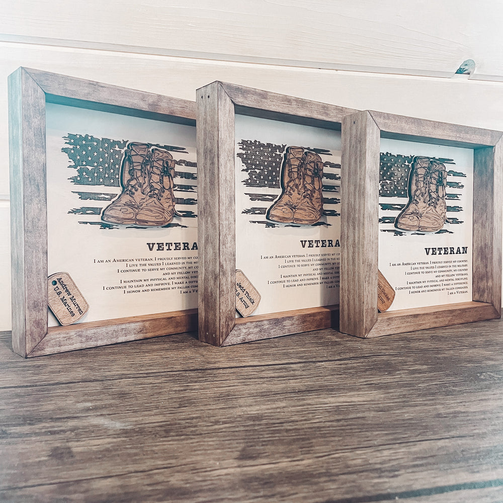 U.S. Veteran Box Framed Sign