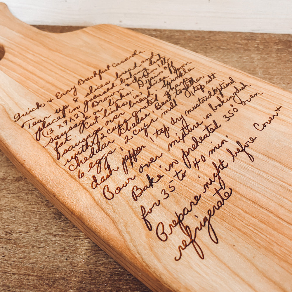 Igf Script Engraving Engraved Cutting Boards – Script and Grain