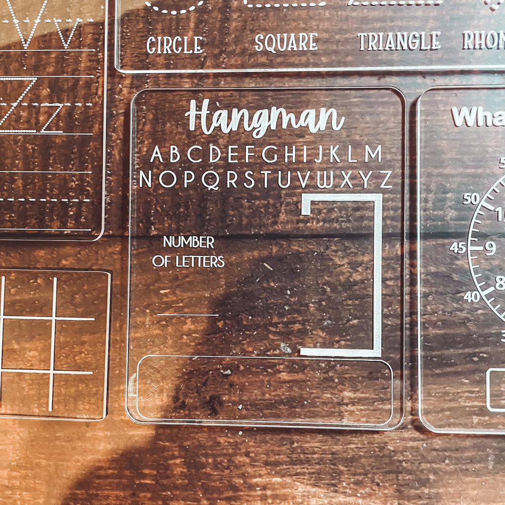 Kids Acrylic Activity Board Add-Ons: Hangman