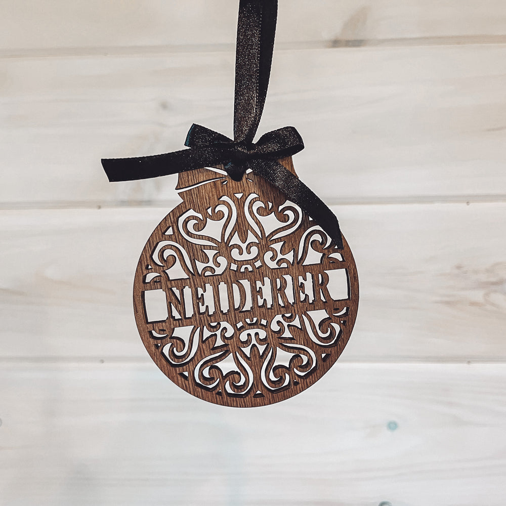 Personalized Flourished Christmas Ornament