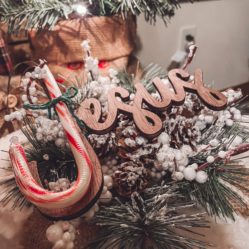 Candy Cane Holiday Word Cut Outs