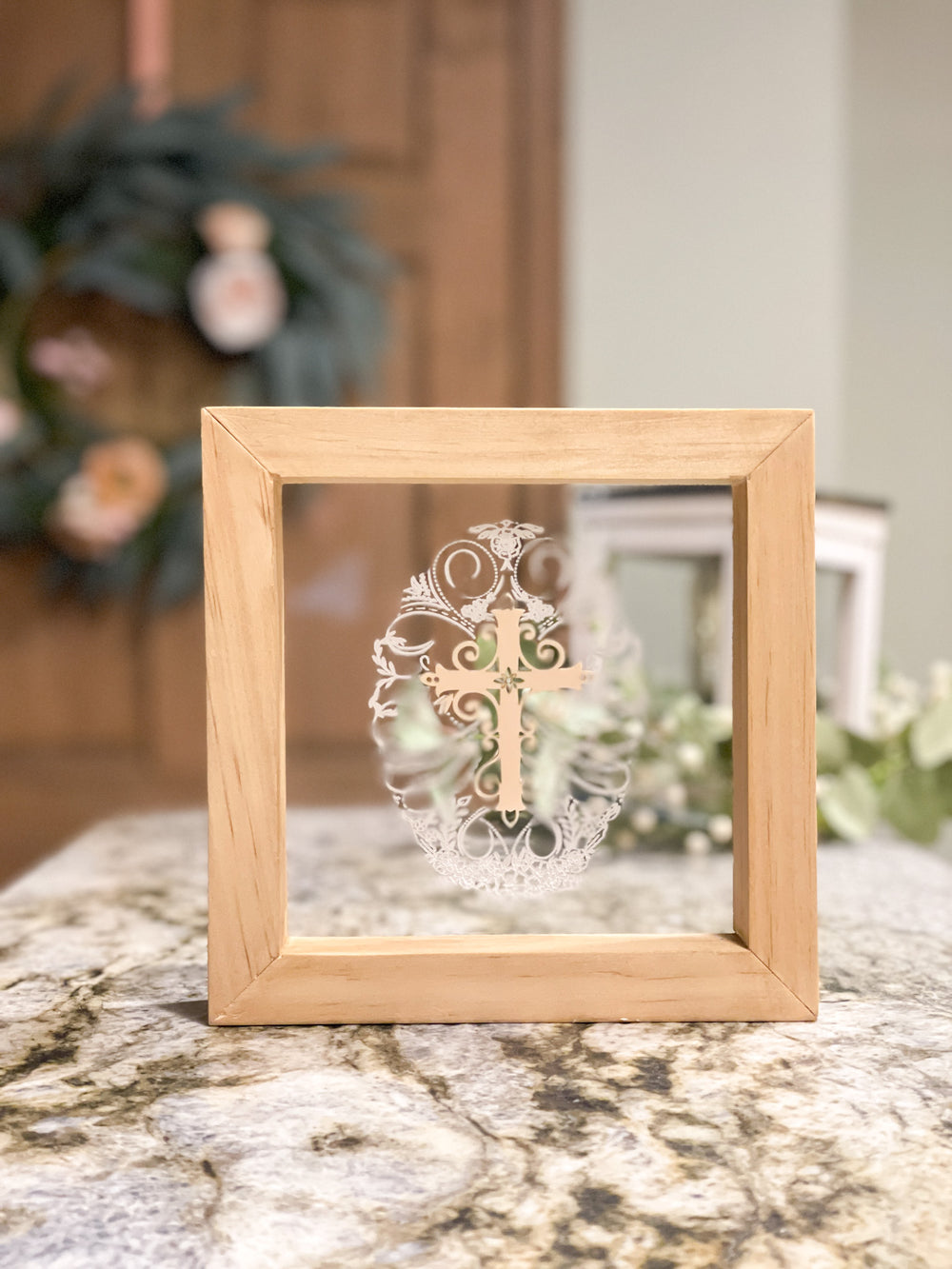 Calligraphic Easter Egg with Cross Sign