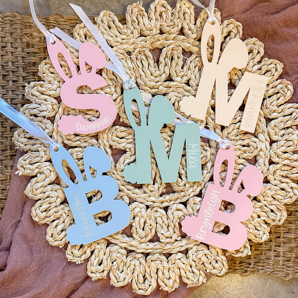 Easter Basket Monogrammed Name Tags