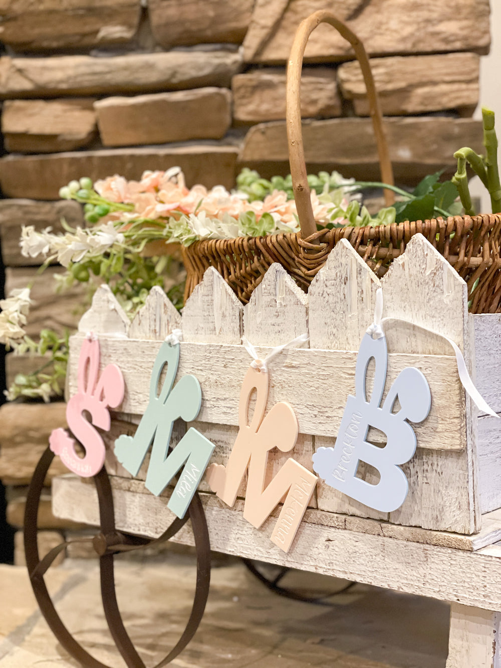 Easter Basket Monogrammed Name Tags