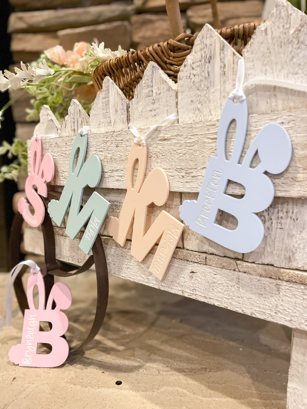 Easter Basket Monogrammed Name Tags