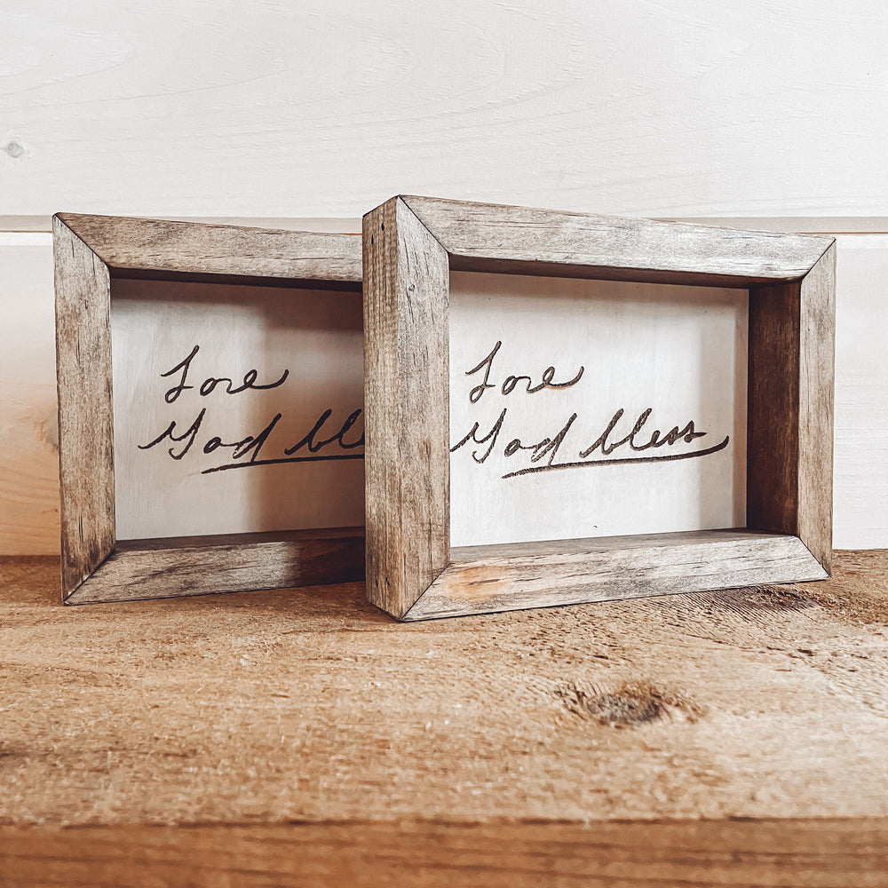 Farmhouse Style Engraved Handwriting Sign
