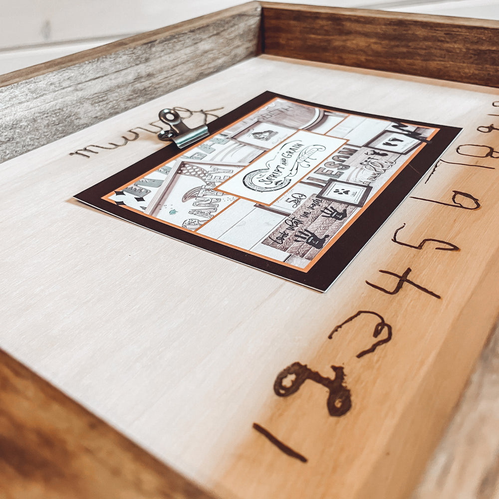 Boxed Photo Frames with Engraving – Script and Grain