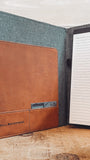 Engraved Leather & Canvas Padfolio with Notepad